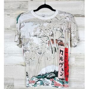 Carven Men’s M Multicolor Cotton Japanese Short Sleeve Crew Neck Cotton T-Shirt